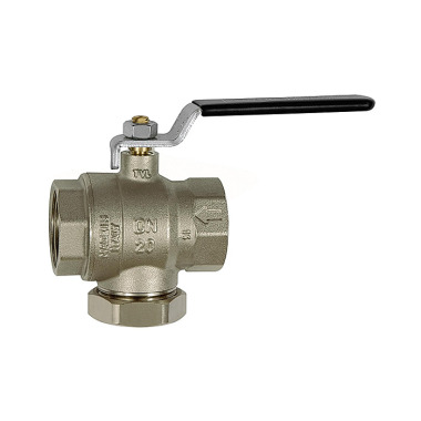 Riegler Ball valve with integrated strainer, nickel-plated brass, G 1/2 133554