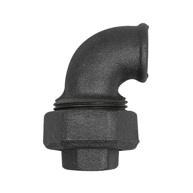 Riegler Screwed elbow 95, flat seal, IG/IG Rp 3/4, tempered black 133639