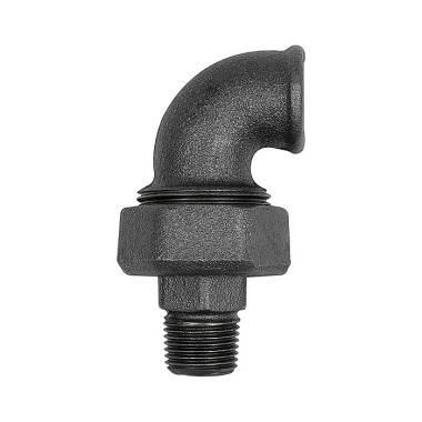 Riegler Screwed elbow 98, conical tight, Rp 1/2, R 1/2, tempered black 133650