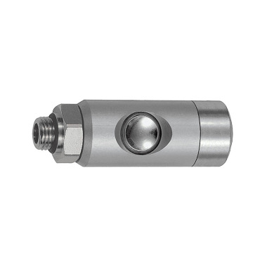 Riegler Push button safety coupling NW 5.5, rotatable, aluminum, G 1/2 AG 134056