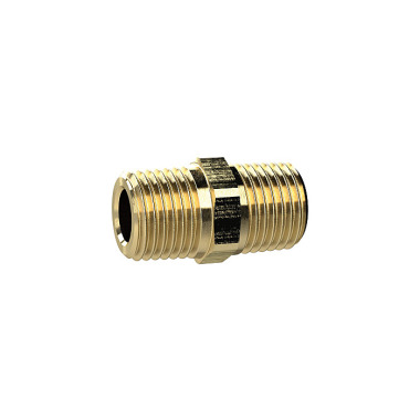 Riegler Double threaded nipple, R 1/8 a., R 3/8 a., SW 19, brass 134994