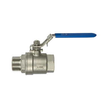 Riegler Stainless steel ball valve, 2-part, internal/external thread, G 1 1/4, DN 32 135907