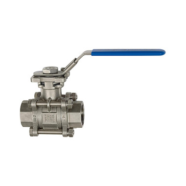 Riegler Stainless steel ball valve, 3-part, overall length according to DIN 3202-M3, G 3/8 135911