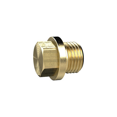 Riegler Locking screw, Exterior hexagonal and flange, G 1/2, AF 19, Brass 136098