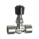 Riegler Needle valve, nickel-plated brass, for panel mounting, IG/IG, Rp 1/4, DN 4 136231