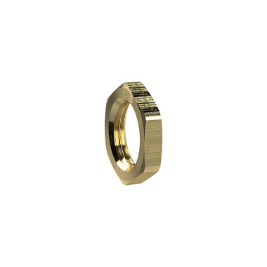 Riegler Hexagonal counter nut, M24x2, AF 28, Brass 136312