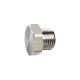 Riegler Plug screw, external hexagon, G 1 1/4, SW 50, nickel-plated brass. 136459