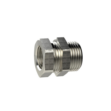 Riegler Bulkhead fitting, G 1/2 o., G 3/8 i., nickel-plated brass 136685