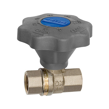 Riegler Ball valve fine adjustment, nickel-plated bright brass, Rp 1 138875