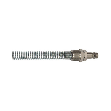 Riegler Nipple for I.D. 7.2 - 7.8, Steel, for hose 12x9, Kink protection 141544