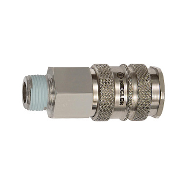 Riegler Quick-connect coupl. I.D. 10, Steel/nickel-plated brass, R 3/8 ET 141553