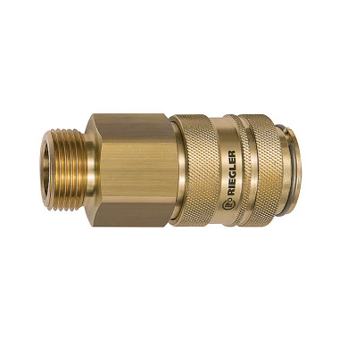 Riegler Quick release coupling NW 19, brass plain, G 3/4 AG 141561