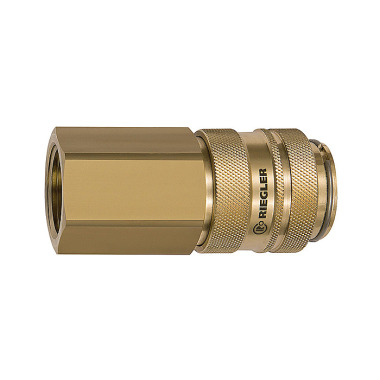 Riegler Quick release coupling NW 19, brass plain, G 1 1/4 IG 141566