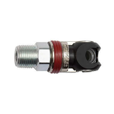 Riegler Swivel safety coupling NW 5.5, ARO 210, steel, G 1/4 AG 141601