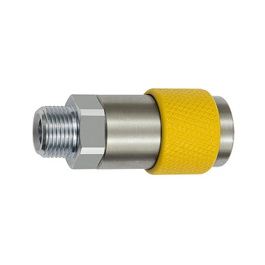 Riegler Captive swivel safety coupl. I.D. 6, ISO 6150 C, G 1/4 ET, yellow 141862