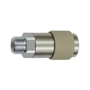 Riegler Unv. rotary safety coupling NW 6, ISO 6150 C, G 3/8 AG, grey 141876