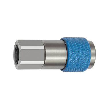 Riegler Unv. rotary safety coupling NW 6, ISO 6150 C, G 3/8 IG, blue 141886