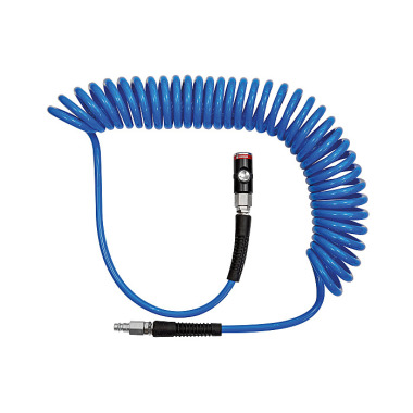 Riegler Spiral hose coupl. set, Push button coupl., PU, Hose Ø 8x5, 7.5 m 158188