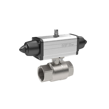 Riegler Brass ball valve, Pneumat. actuation drive, single-acting, Rp 1 158749