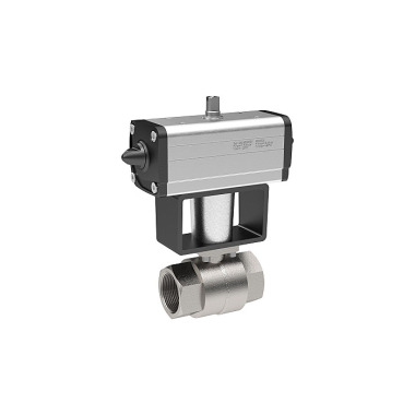 Riegler Stainless steel KH, pneumatic actuator according to NAMUR, double-acting, Rp 1 1/2 158758