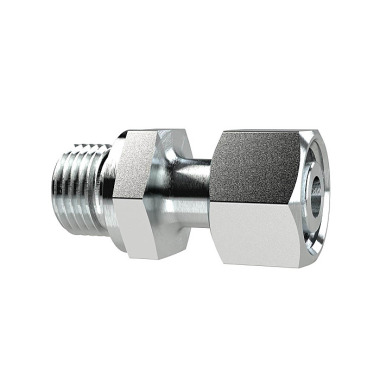 Riegler Adjustable screw-in fitting, M16x1.5a., pipe Ø10mm, galvanized steel. 158931