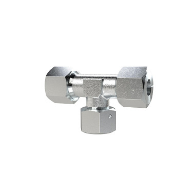 Riegler Adjustable T-screw connection, pipe outer diameter 20, galvanized steel 159013