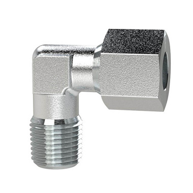 Riegler Elbow screw-in fitting, NPT 1/8 a., pipe Ø 6, galvanized steel. 159166