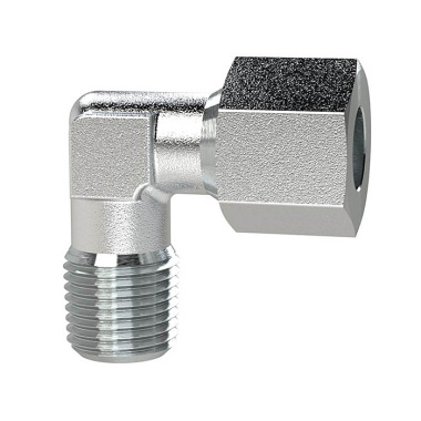 Riegler Elbow screw-in fitting, NPT 1/4 a., pipe Ø 6, galvanized steel. 159181