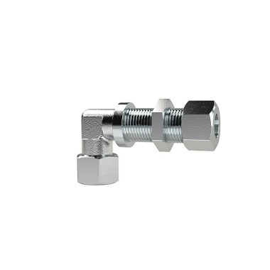 Riegler Bulkhead elbow connector, Pipe exterior Ø 6 mm, galvanised steel 159236