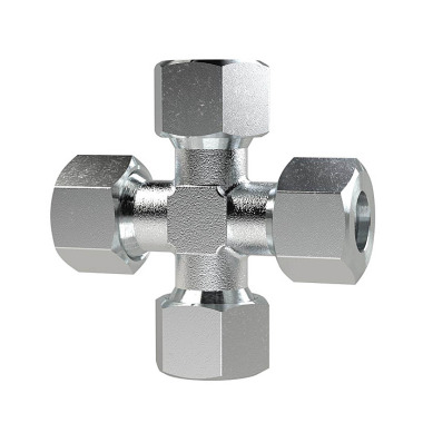 Riegler Cross fitting, Pipe exterior Ø15mm, galvanised steel 159727