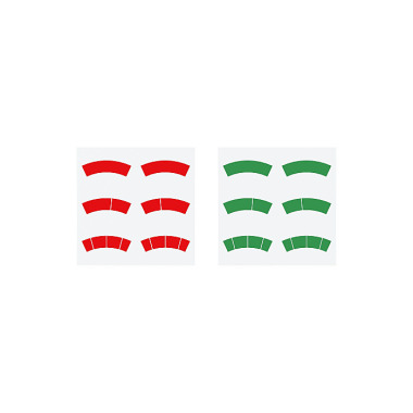 Riegler Sticker set, red and green circular arcs, Ø-63, for pressure gauge 179685