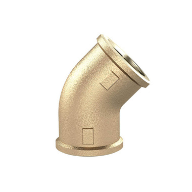 Riegler Elbow, 45°, internal/internal, G 3/4, pressure 16 bar, brass bare 194117