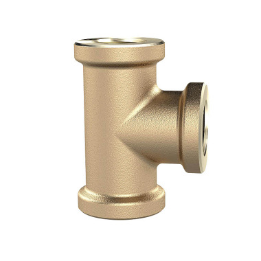 Riegler T-piece, 3 x internal thread, G 1/4, pressure 16 bar, brass bare 194122