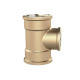 Riegler T-reducer, 3xint.thread, 2xG1i, Outlet G1/2, 16 bar, bright brass 194131