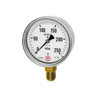 Riegler Capsule pressure gauge, G 1/2 radial bottom, -160 / 0 mbar, Ø 100 199289