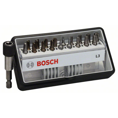 Bosch Schrauberbit-Set Robust Line L Extra-Hart, 18 + 1-teilig, 25 mm, Sicherh. Bits 2607002569