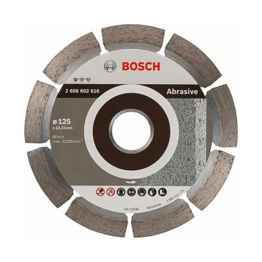 Bosch Diamanttrennscheibe Standard for Abrasive, 125 x 22,23 x 6 x 7 mm 2608602616