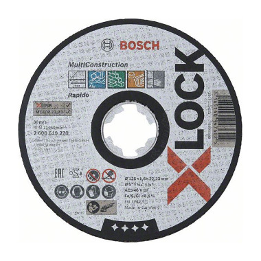 Bosch Trennscheibe X-LOCK gerade Multi Material ACS 46 V BF, 125 x 22,23 x 1,6 mm 2608619270