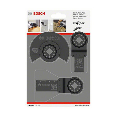 Bosch Holz-Basis-Set, 3-teilig, Sägeblätter für Multifunktionswerkzeuge 2608662343