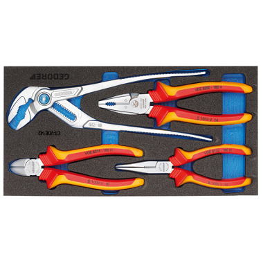 GEDORE VDE pliers assortment in check tool module 1500 CT1-VDE 142