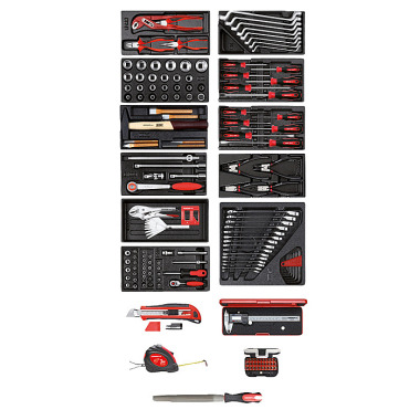 GEDORE red Tool set 11xCT modules +div. tools 166 pcs R21010002