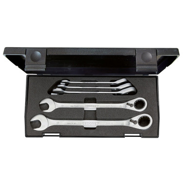 GEDORE Set of open-end spanners with ring ratchet, reversible 5-piece 8-19 mm 7 UR-005