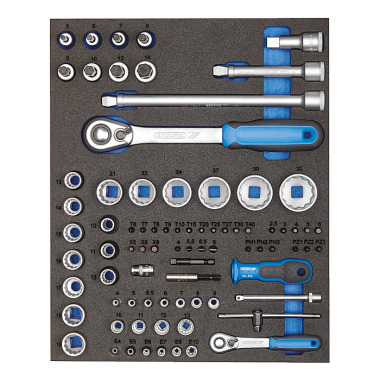 GEDORE Socket spanner set 1/4‘+1/2’ in 2/4 CT module TS CT2-D19-D20