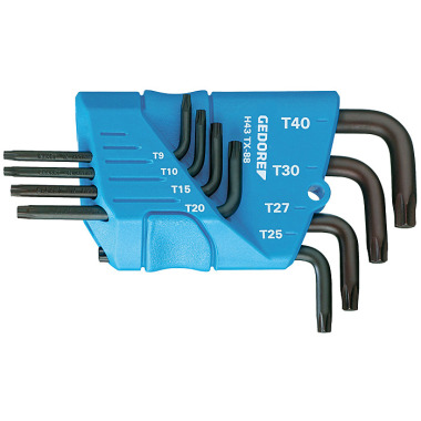 GEDORE Hex key L-wrench set in holder 8 pcs TORX T9-T40 H 43 TX-88