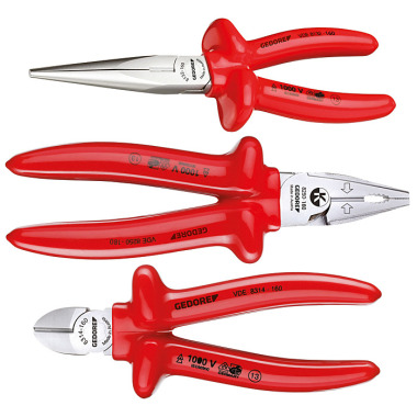 GEDORE VDE pliers set with immersion insulation 3 pcs VDE S 8003