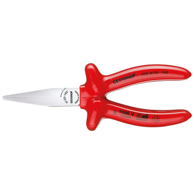 GEDORE VDE flat nose pliers with dipped insulation VDE 8120-160