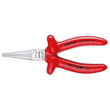 GEDORE VDE round nose pliers with dipped insulation VDE 8122-160