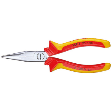 GEDORE VDE Flat nose pliers with sheath insulation 160 mm VDE 8132-160 H