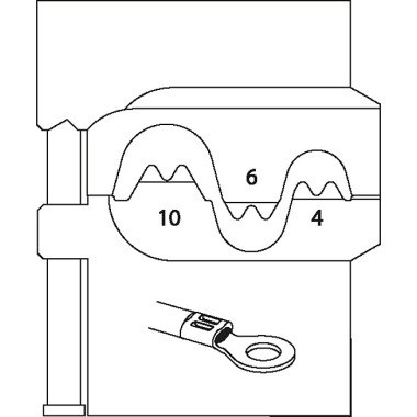 GEDORE Module insert for uninsulated cable lugs 4/6/10 8140-03