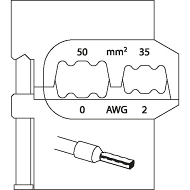 GEDORE Module insert for wire end ferrules 50/35mm 8140-08